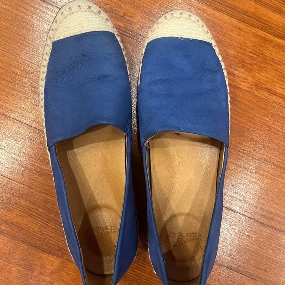 Dansko Lesley Comfort Leather Cobalt Blue Slip On Espadrille 39/8.5-9 - Picture 5 of 5